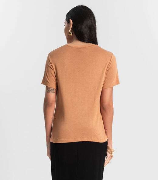 Blusa Visco Tricot Feminina Rovitex Marrom