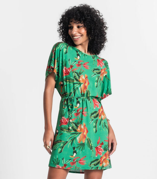 Vestido Curto Estampado Rovitex Verde