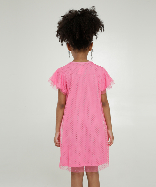 Vestido Infantil Fantasia Tule Brilho LoL Tam 4 a 10