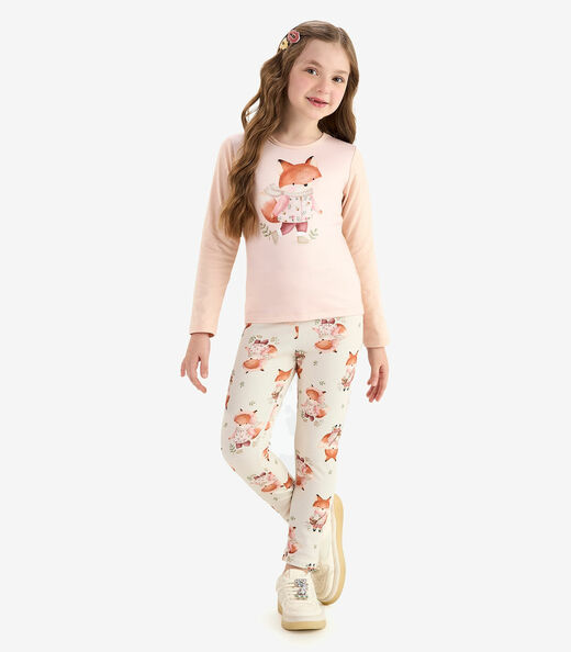 Blusa Manga Longa Cotton Rovi Kids Bege
