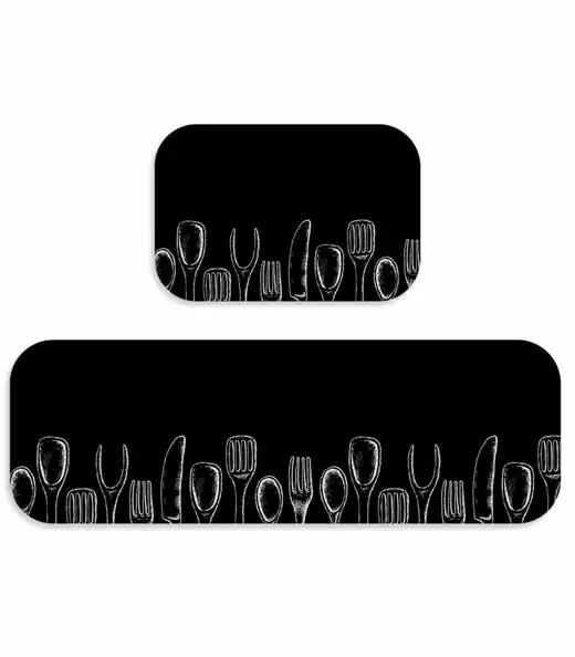 Jogo De Tapetes Para Cozinha Wevans Preto