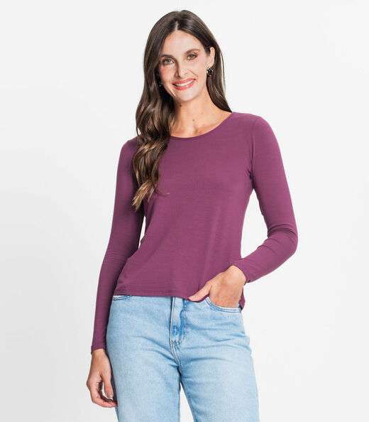 Blusa Feminina Manga Longa Rovitex Roxo