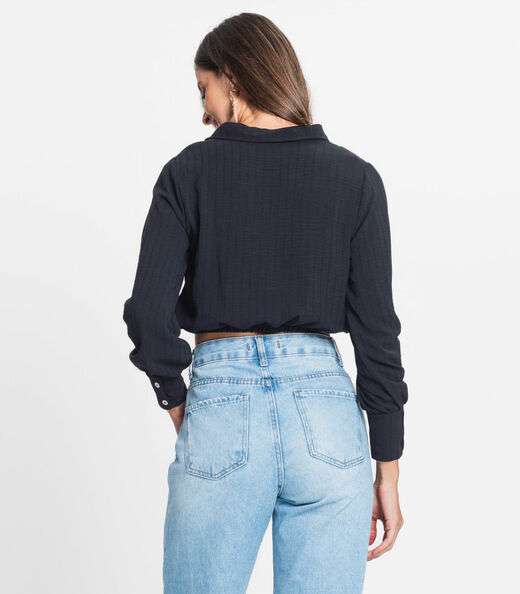 Camisa Feminina Manga Longa Rovitex Preto