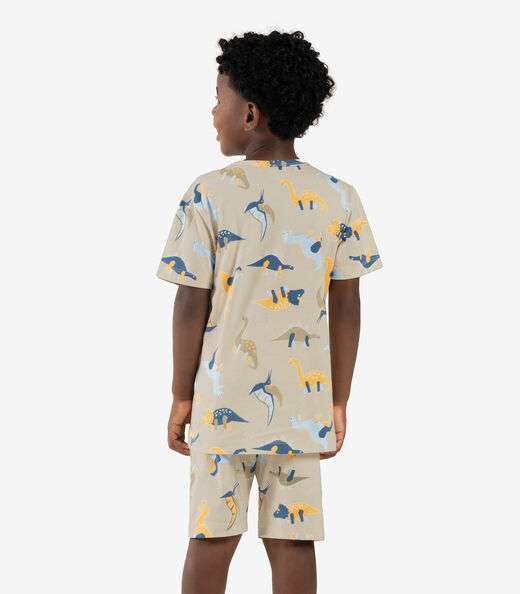 Pijama Infantil Menino Meia Malha Rovi Kids Bege