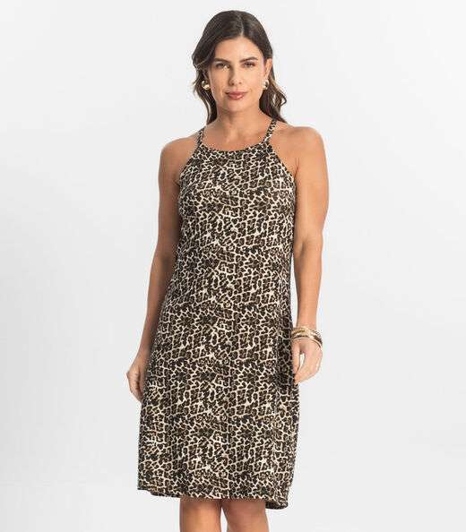 Vestido Curto Visco Bali Select Bege