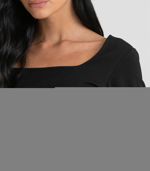 Blusa Feminino Cotton Manga Longa Dianna Preto