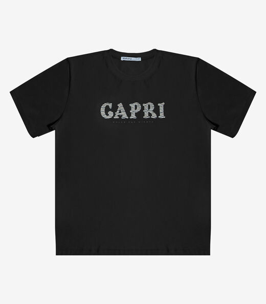 T- Shirt Feminina em Meia Malha Endless Preto