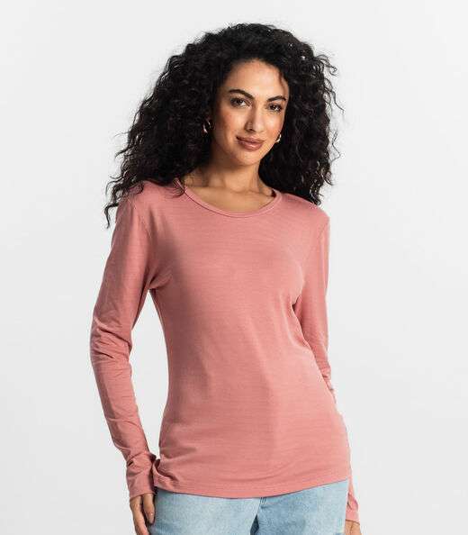 Blusa Manga Longa Feminina Rovitex Rosa