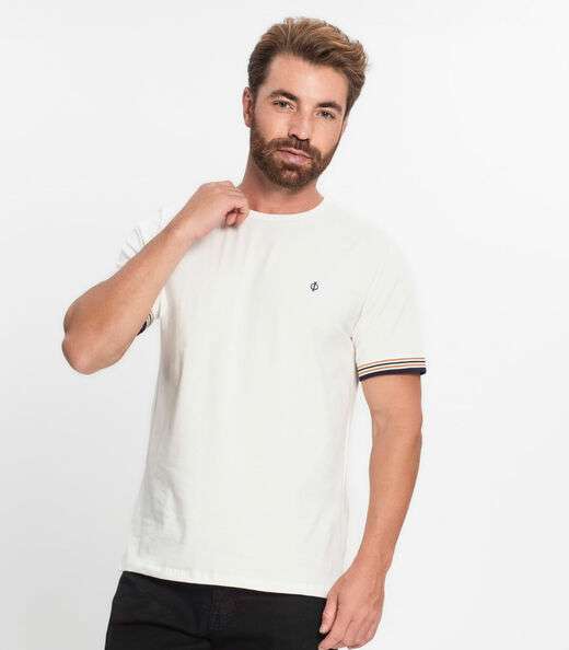 Camiseta Básica Masculina Diametro Bege
