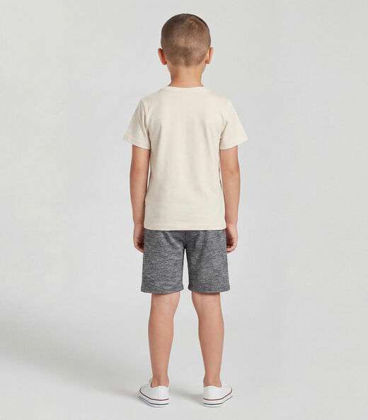 Conjunto Infantil Menino Camiseta E Bermuda Select Bege