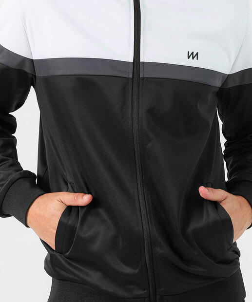 Jaqueta Masculina Esportiva Preta e Branca Marisa
