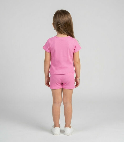 Conjunto Infantil Menina Blusa e Short Select Rosa