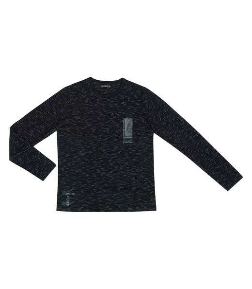 Camiseta Manga Longa Em Meia Malha Diametro Preto