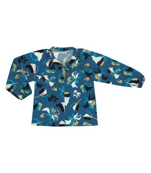 Blusa Estampada Manga Longa Plus Size Secret Glam Azul