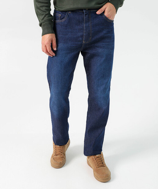 Calça Masculina Jeans Skinny Bolsos Azul Escuro