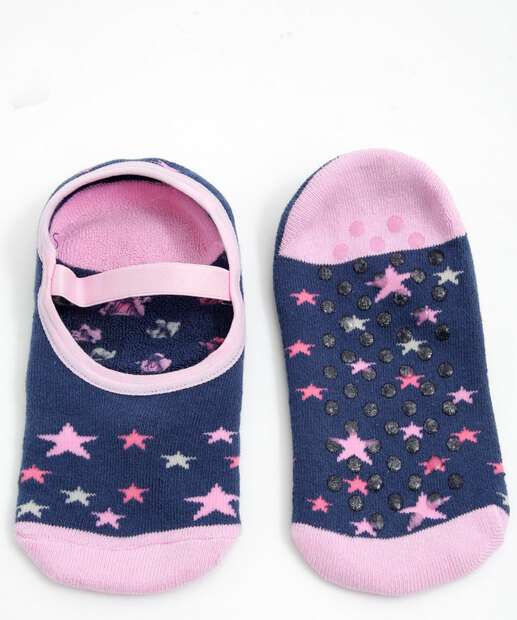 Meia Sapatilha Feminina Antiderrapante Estrelas Marisa