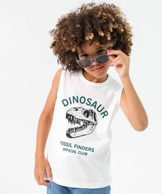 Image_Regata Infantil Estampa Dinossauro Marisa Tam 4 a 10 Off White