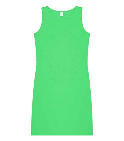 Vestido Curto Em Ribana Canelada Rovitex Verde