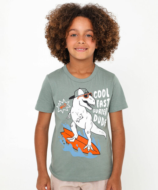 Image_Camiseta Infantil Dinossauro Marisa Tam 4 a 10 Verde