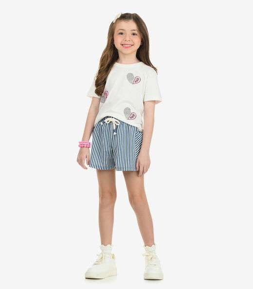 T-Shirt Feminina Meia Malha Rovi Kids Bege