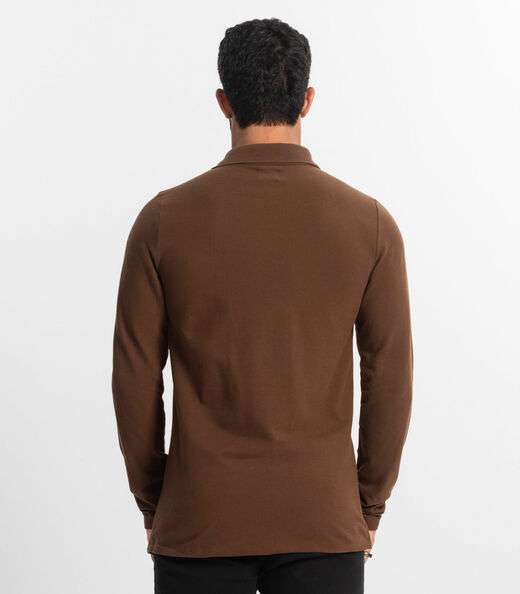 Polo Manga Longa Masculina Diametro Marrom