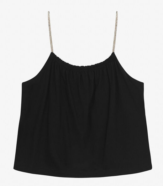 Blusa de Alça Juvenil em Viscose Maquinetada Minty Preto