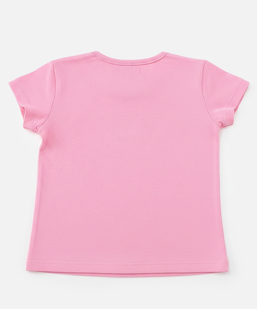 Conjunto Infantil Estampado Manga Curta Tam 1 a 3 Rosa