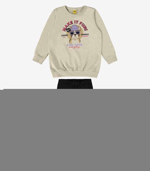 Image_Conjunto Infantil Blusão Com Legging Rovi Kids Bege