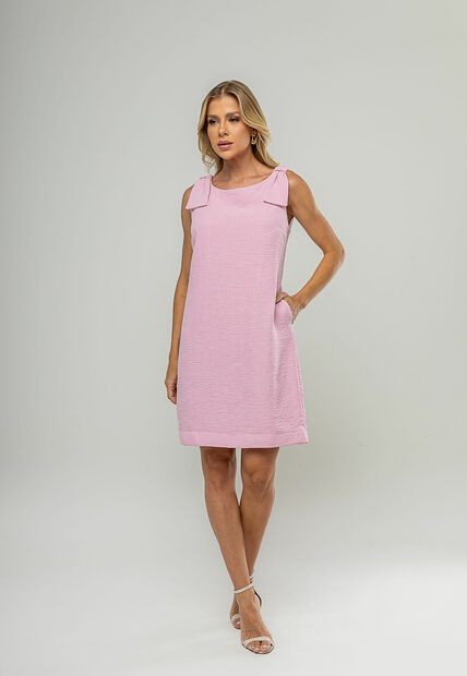 Image_Vestido Curto Regata Com Laço Nos Ombros Rosa Salvatore