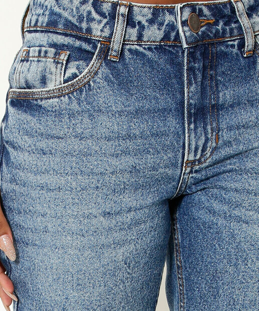 Calça Jeans Reta Feminina Bolsos Marisa