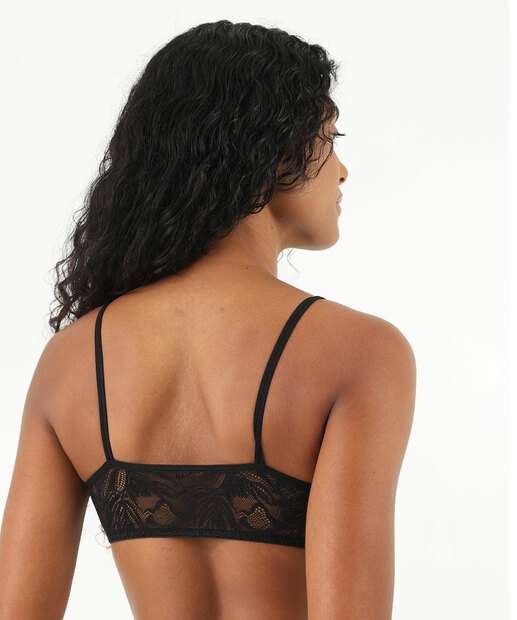 Sutiã Top Renda Sem Bojo Renda Marisa Preto