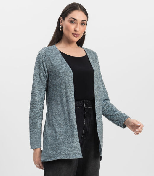 Cardigan Feminino Alongado Infinita Cor Azul