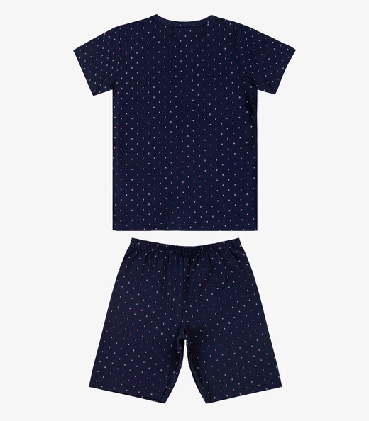 Pijama Infantil Camiseta e Bermuda Select Azul
