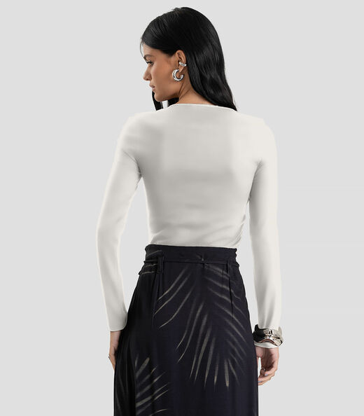 Blusa Feminino Cotton Manga Longa Dianna Bege