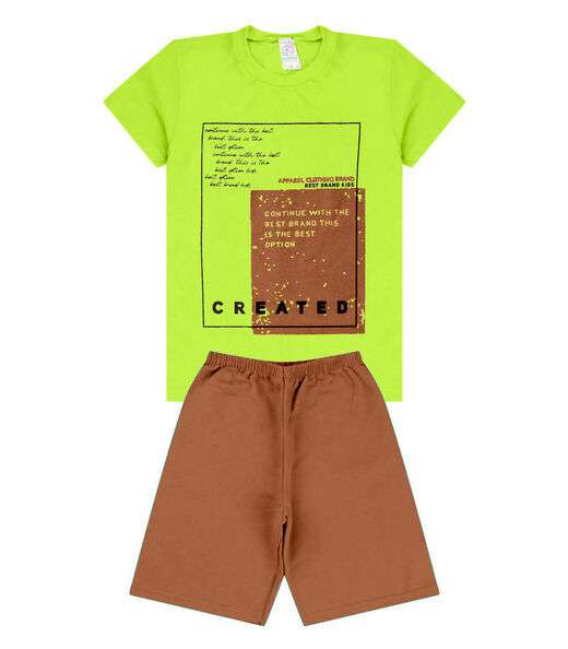 Conjunto Menino Meia Malha Estampado Kappes Verde