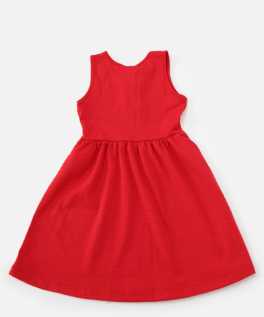 Vestido Infantil Textura Laços Marisa Tam 1 a 3 Vermelho