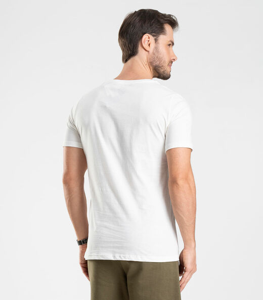 Camiseta Masculina Meia Malha Diametro Bege