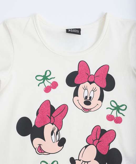 Conjunto Infantil Estampa Minnie Disney Tam 1 a 3 Rosa