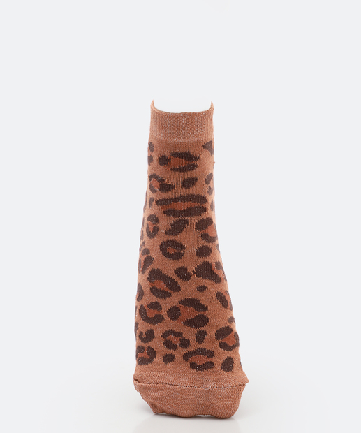 Kit 3 Pares Meias Cano Curto Feminina Animal Print Marisa 