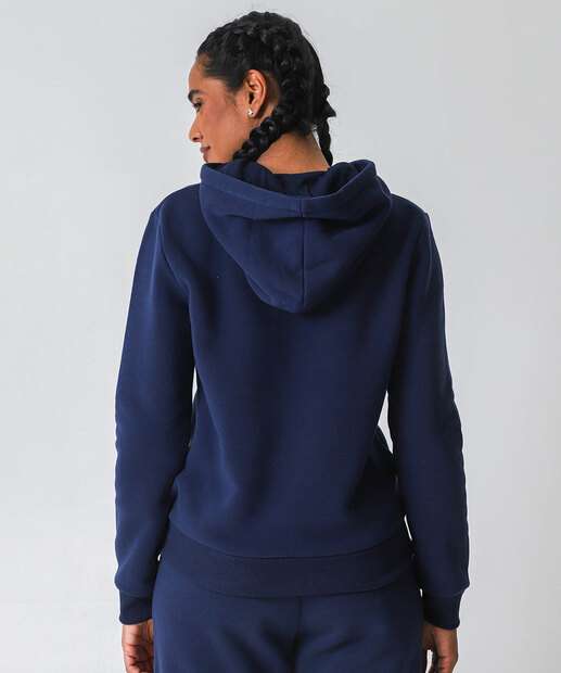 Casaco Feminino Moletom Fitness Marisa Azul