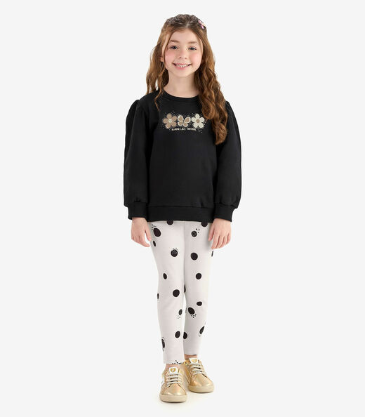 Conjunto Moletom Blusão Com Calça Rovi Kids Preto