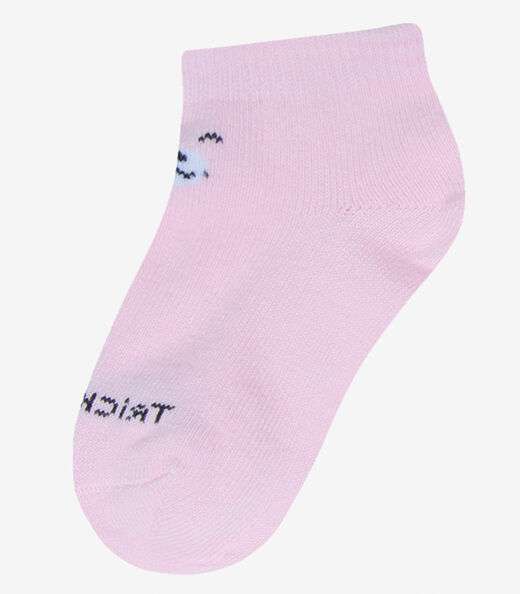 Kit 3 Pares De Meia Cano Curto Infantil Trick Nick Rosa