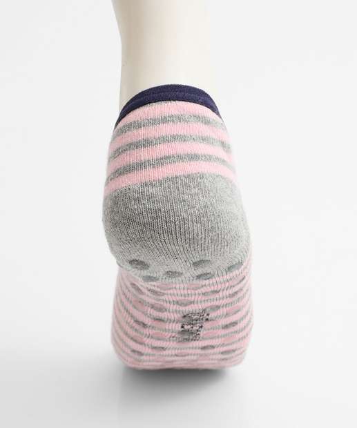 Meia Sapatilha Feminina Estampa Stitch Rosa