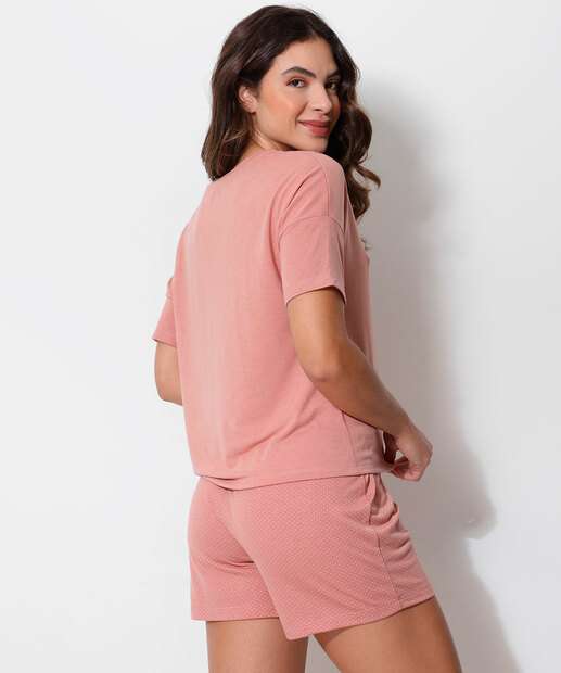 Pijama Feminino Estampa Poá Manga Curta Marisa