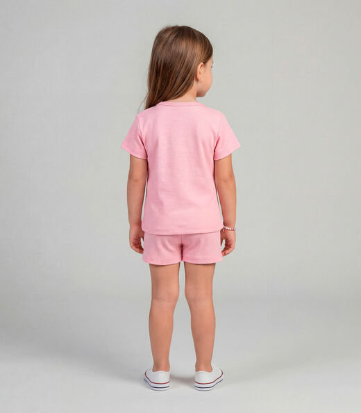 Conjunto Infantil Feminino Blusa e Short Select Rosa