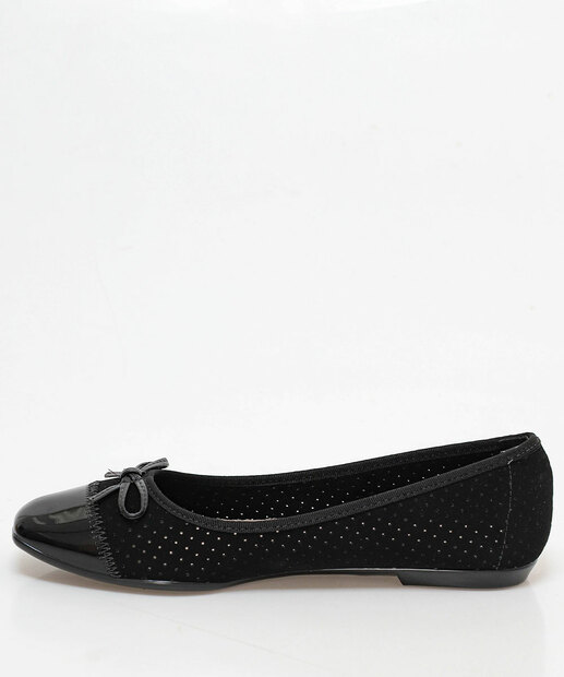 Sapatilha Feminina Bico Quadrado Laço Moleca Preto