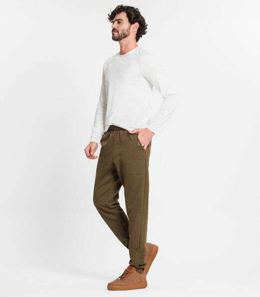 Calça Masculina Plus Size Em Moletom Diametro Verde
