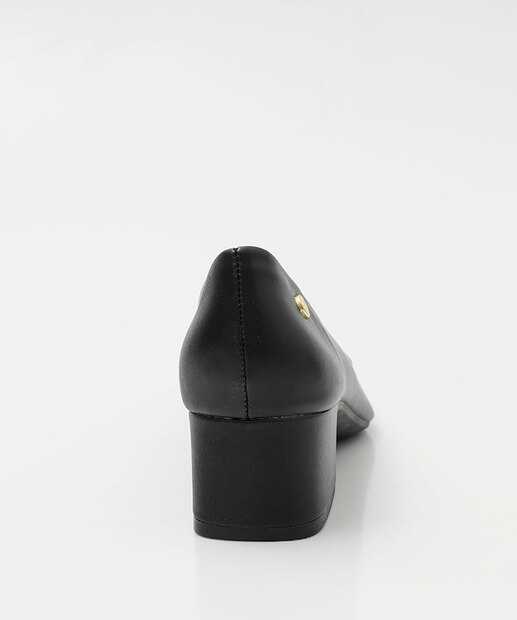 Scarpin Feminino Salto Grosso Via Uno Preto
