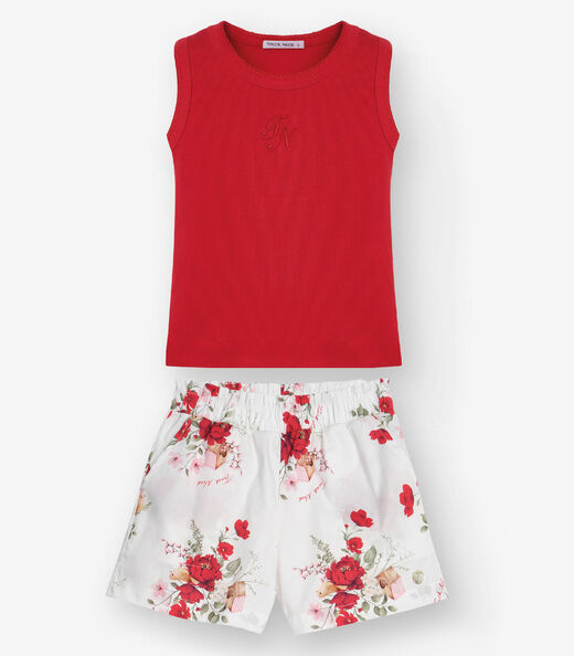 Conjunto Regata com Shorts Menina Trick Nick Vermelho