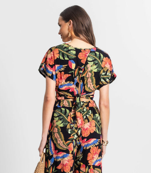 Blusa Feminina Estampada Endless Preto